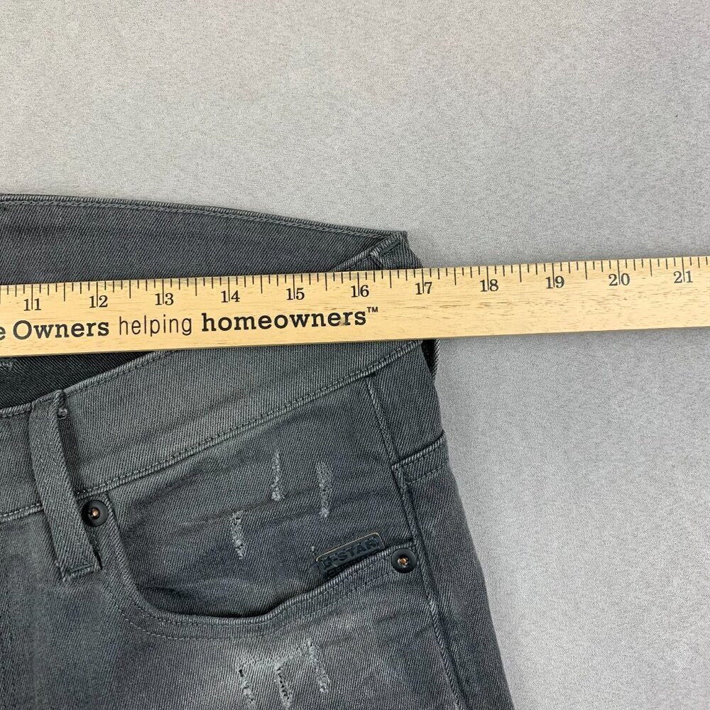 G Star Raw Mens Pants 33 Gray Jeans Revend Super Slim Distressed Faded 33x36 - Picture 7 of 13